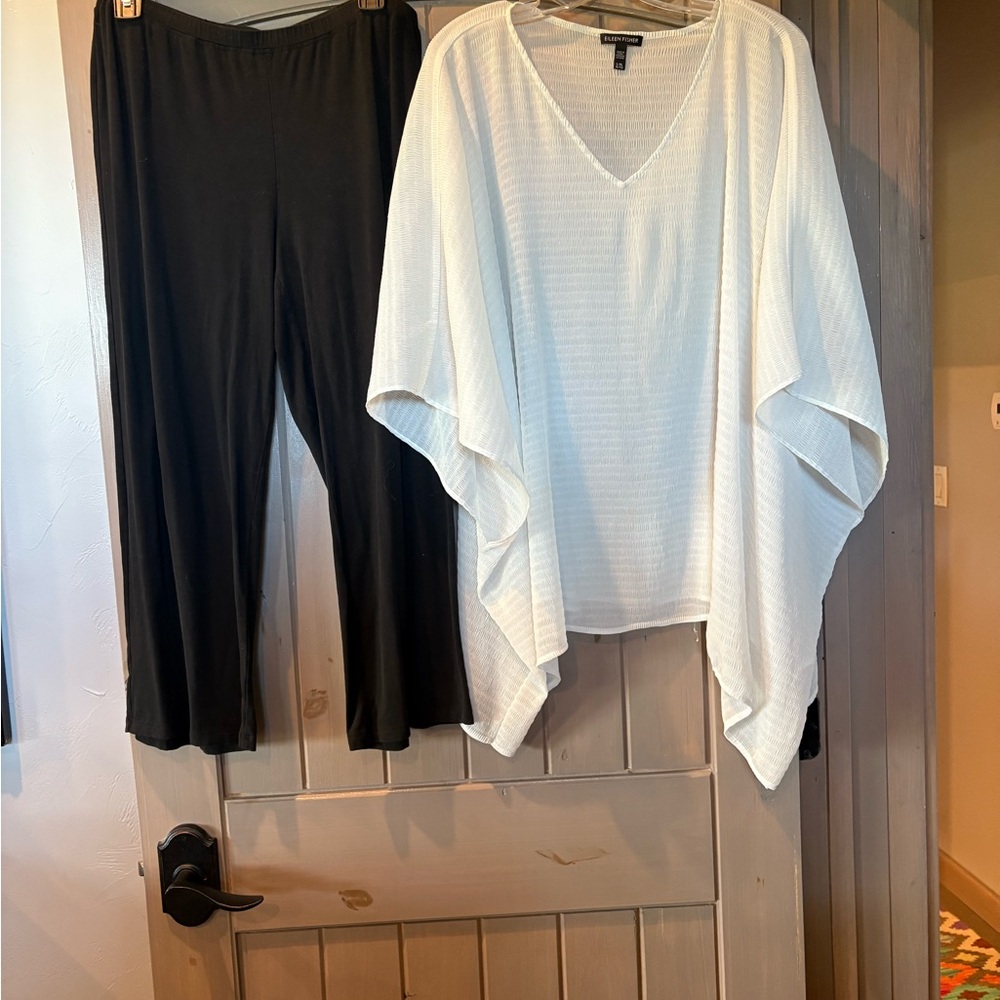 Eileen Fisher Black V-Neck Top